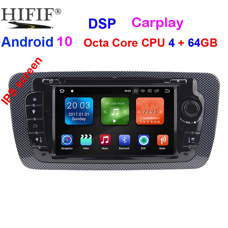 DSP IPS Автомобильный мультимедийный dvd GPS навигатор 2 din Android 10 0 для Seat Ibiza SportCoupe Ecomotive