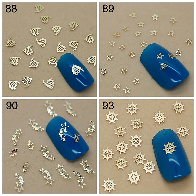 

800PCS beauty gold metal nail art decoration slice manicure nails decals foil supplies tool