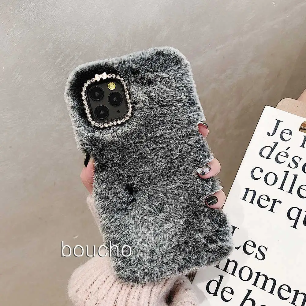 Теплый чехол на запястье для iPhone 11 Pro XS Max XR X Модный чехол Пушистый чехол для iPhone 6 6S 7 8 Plus Мягкий ТПУ чехол для телефона