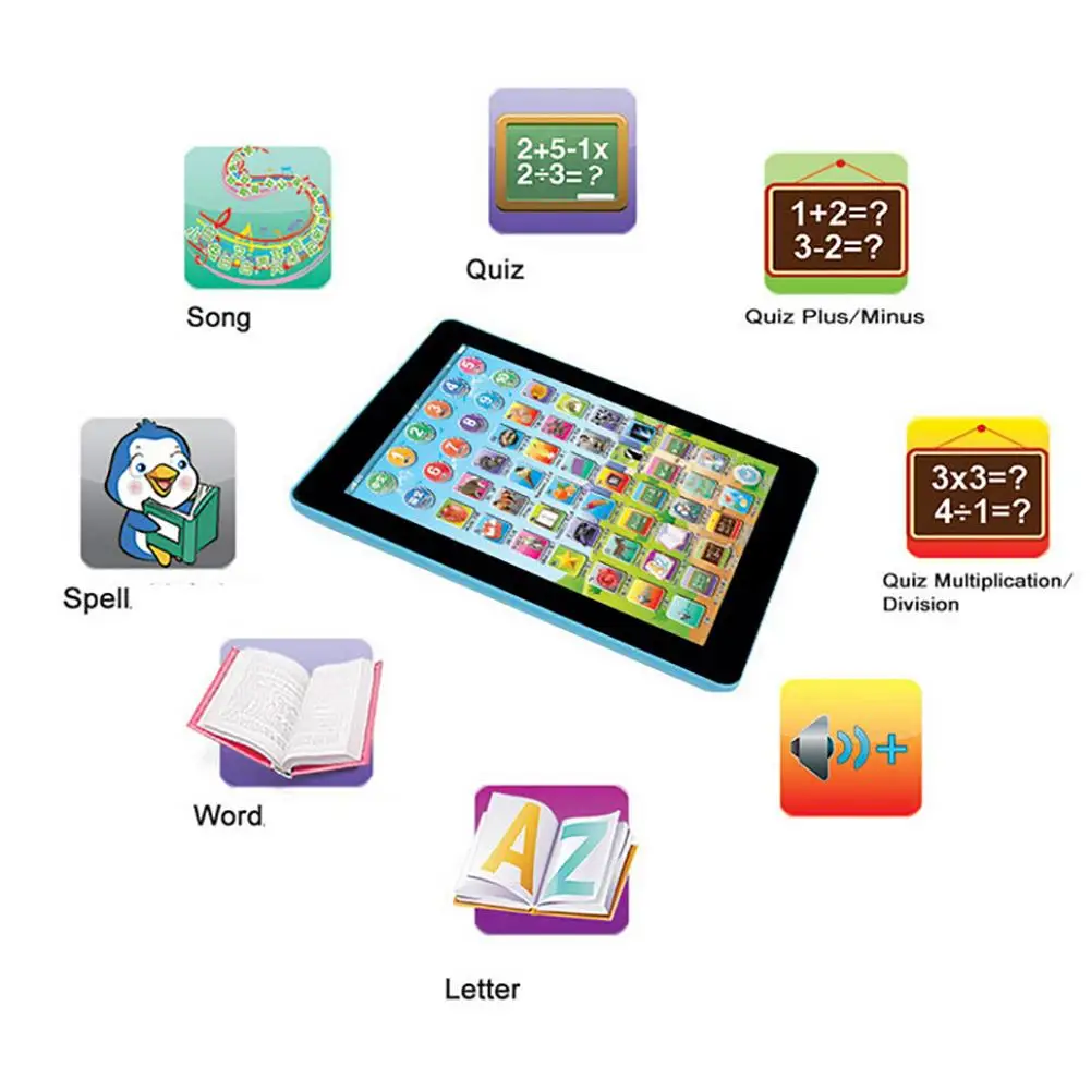 Планшетный компьютер на английском русском китайском обучающая детская игрушка