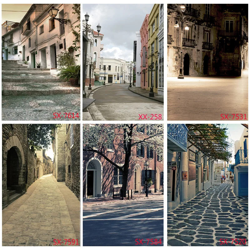 

Retro European Street View Scenery Photography Backdrops Props Wedding Child Portrait Photo Backgrounds Studio 2157 YXFL-81