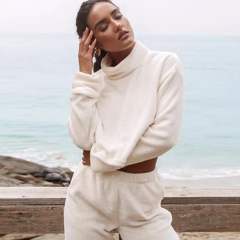 

two piece set women tracksuit for women outfit winter cashmere hoody pants 2 piece set for female two pieces sets women's suits