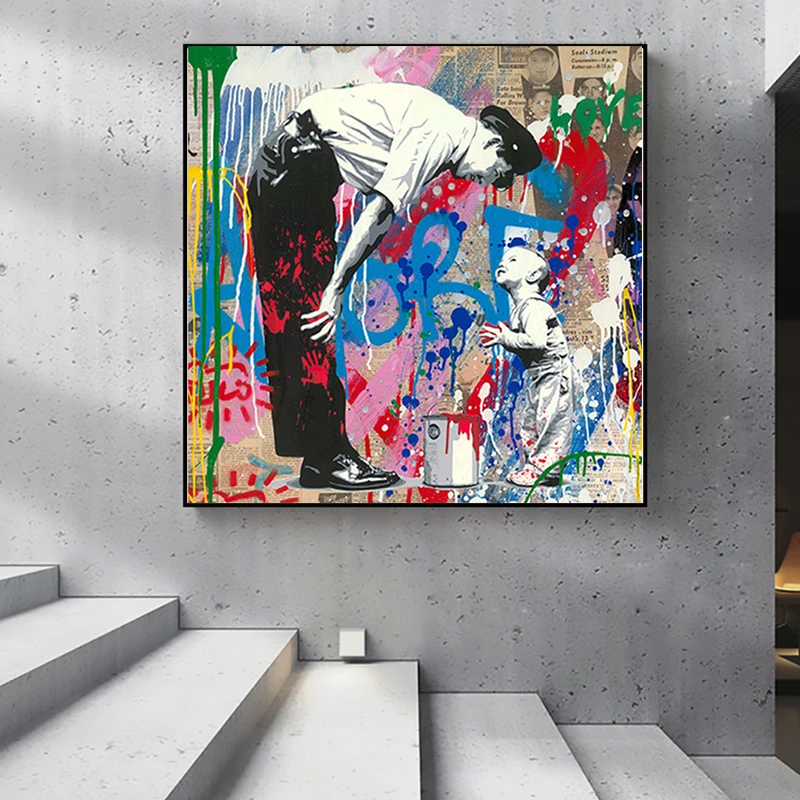 

Street Art Modern Graffiti Art Children Wall Art Police Posters and Prints Canvas Painting Wall Art Pictures for Living Room