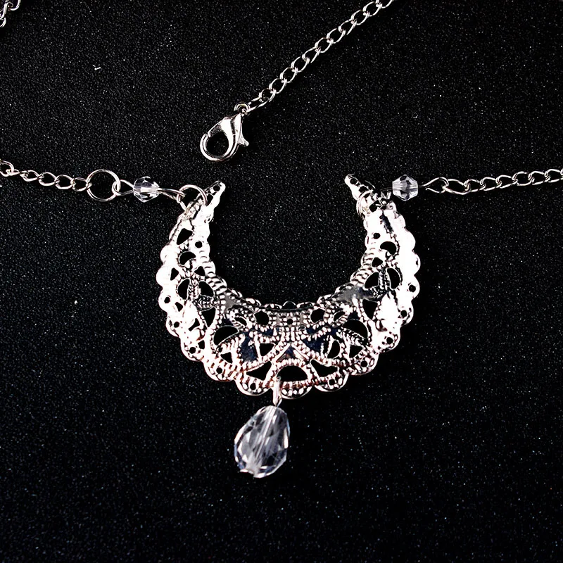 Женская повязка на голову в богемном стиле с кристаллами и полумесяцем |