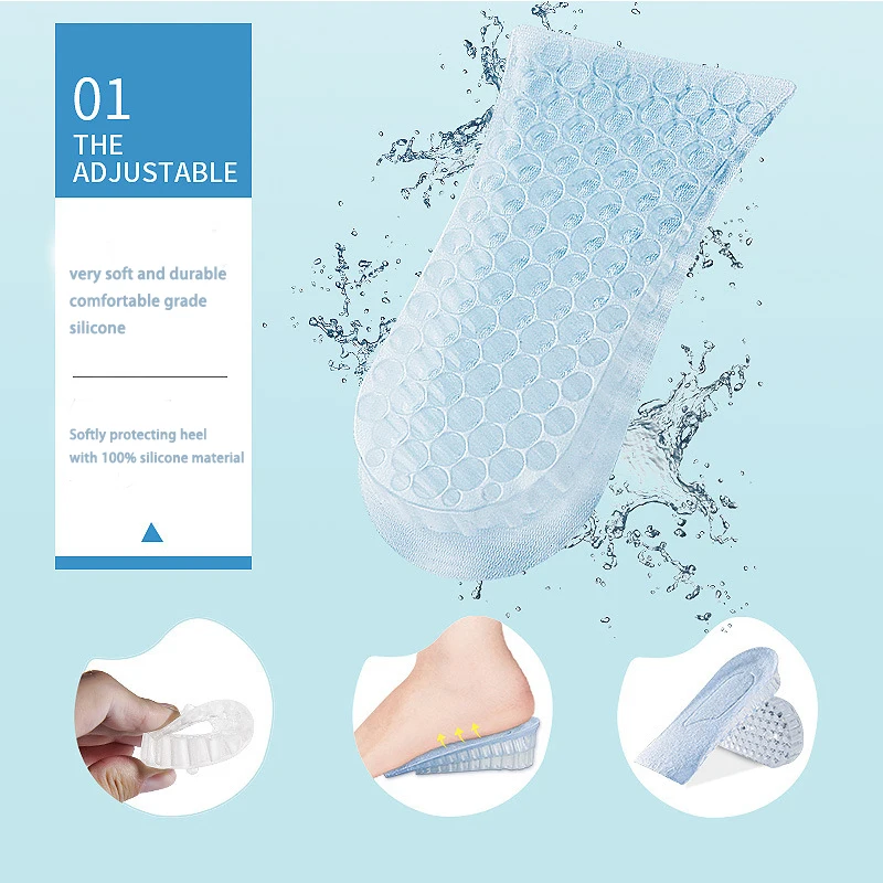 Невидимые увеличивающие рост половинные стельки 3-слойные надувные вставки для