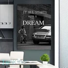 Детский постер с автомобилем, Картина на холсте, настенное искусство, черно-белое вдохновляющее изображение слов для гостиной, офиса, украшение для дома