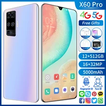 Global Version New 6.6 Inch Drop Screen 5G Smartphone 12GB+512GB for Vivo X60 Pro Cellphone Samsung Huawei Xiaomi Mobile Phone