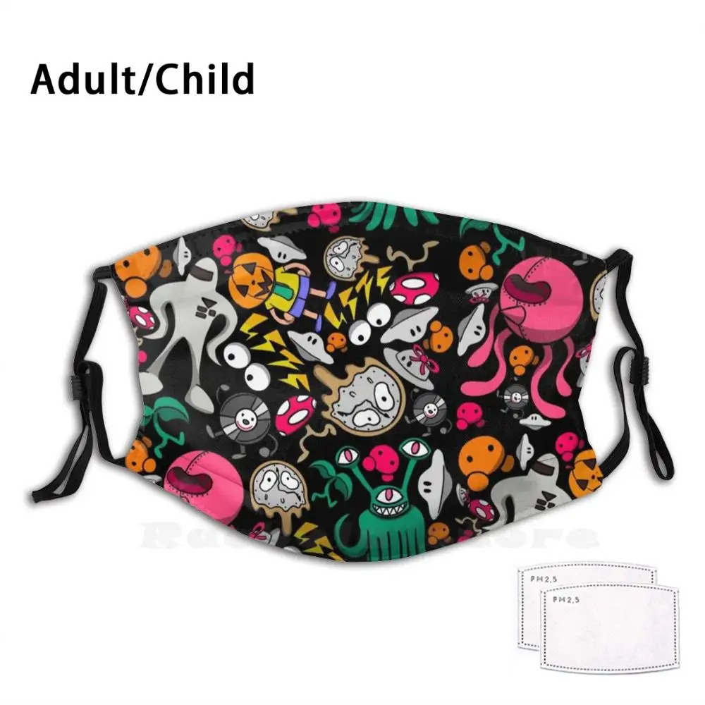 

Earthbound Enemy Mash-Up Adult Kids Anti Dust Filter Diy Mask Earthbound Mother 2 Nintendo Ness Videogame Rpg Mother Smash Bros