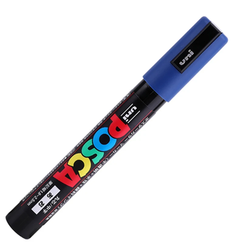 3 шт./партия Mitsubishi Uni Posca PC-5M маркер-средний Tip-1.8mm-2.5mm 17 цветов художественные маркеры офисные школьные принадлежности - Цвет: Тёмно-синий