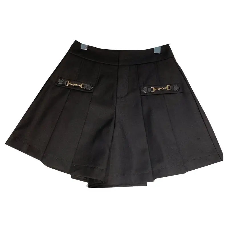 

Metal Decoration Design Pleated Skirt 2021 Summer New Suit Wide Leg Skirt Shorts