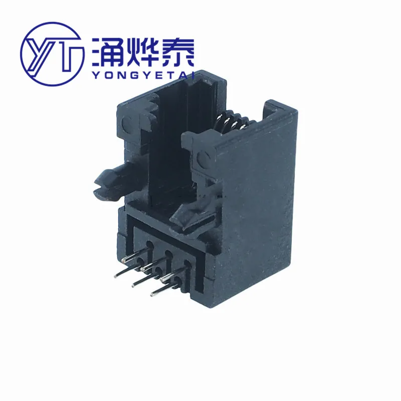 YYT 10 шт. RJ11 RJ12 изогнутый контакт 95001 4P4C 6P6C 6P4C 8P8C телефонная розетка с