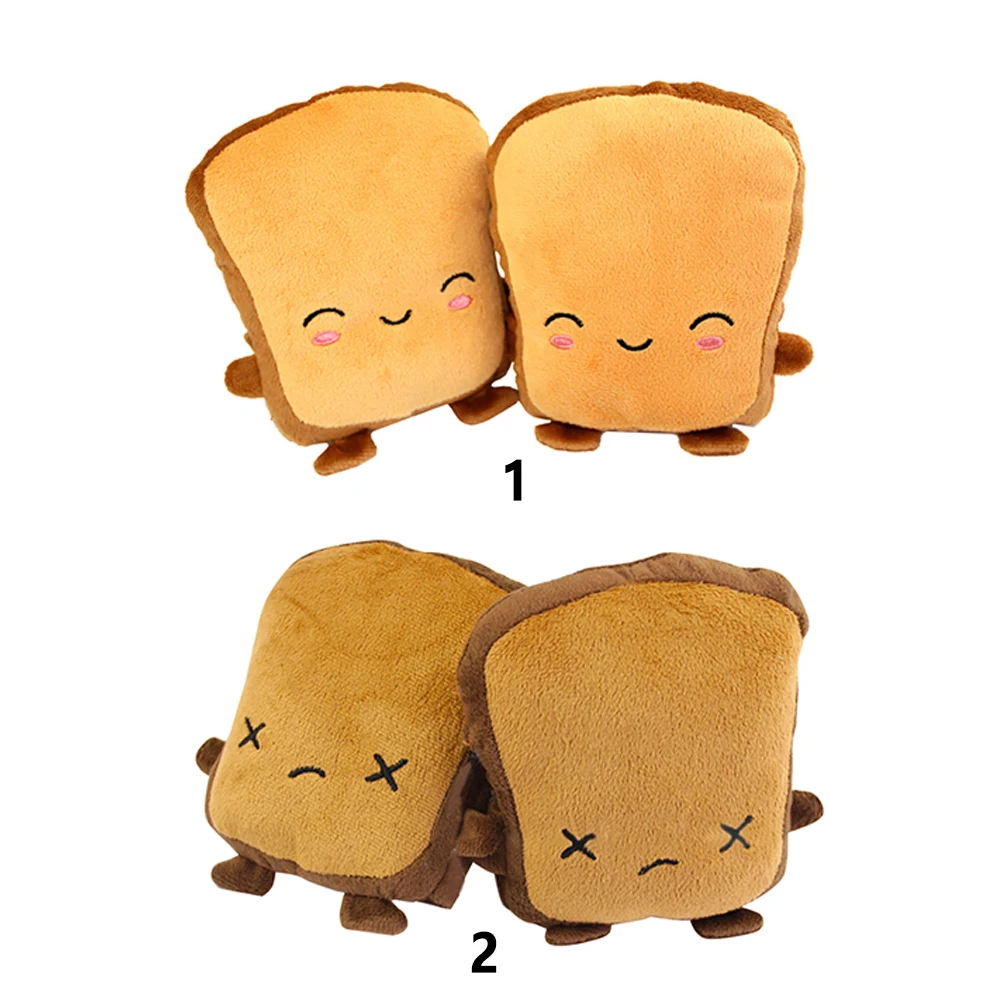 

1 Pair Windproof Adjustable Half Finger Cute Adult Magic Sticker Toast Shaped Winter Hand Warmer Cartoon Soft USB Heating Gloves