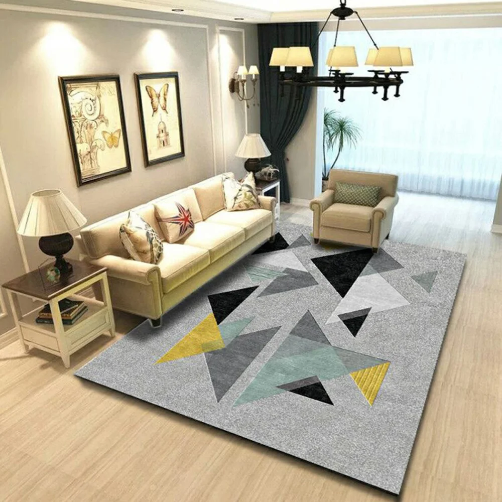 

Decoration Carpet Rug Living Room Modern Printing Geometric Bohemia Style Washable Non-slip Waterproof Floor Parlor Mat Bedroom