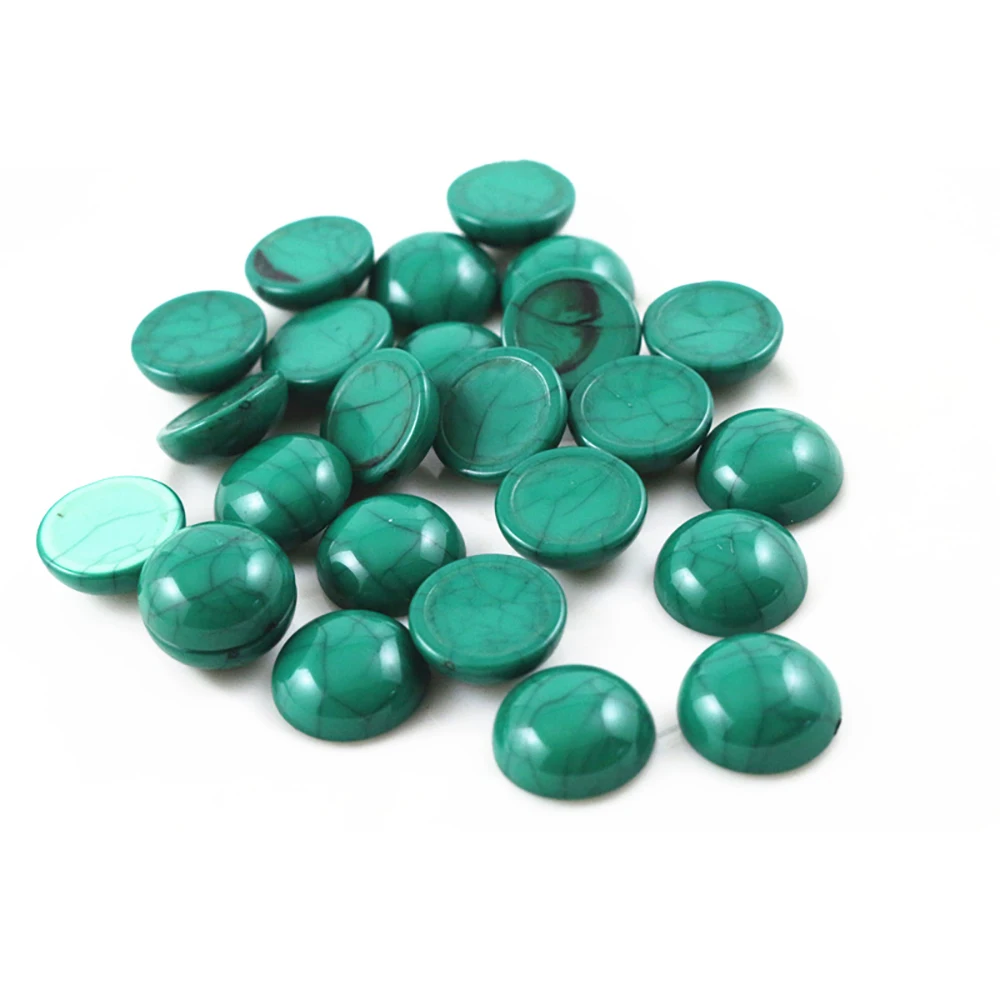 Новая мода 40 шт 12 мм зеленый цвет плоский задник Кабошоны Камея G5-26 | Украшения и