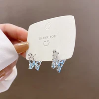yaonuan vintage trendy silver plated hollow butterfly earrings for women copper metal fashion jewelry party accessories 2021 new