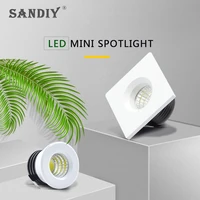 sandiy mini spotlight recessed cabinet spotlight 3w ceiling downlight small size squareround cob ceiling spot lamp ac85 265v