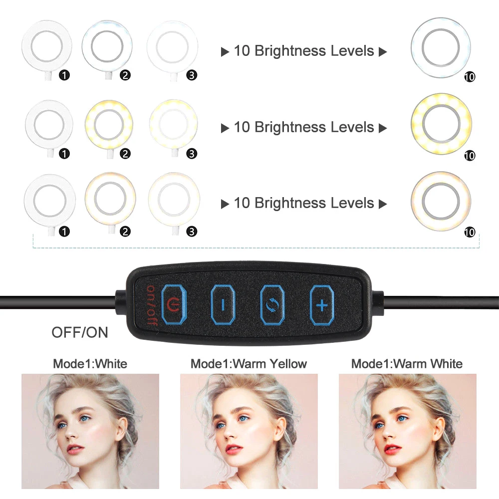 С регулируемой яркостью 6 дюймовая мини светодиодный настольный видео кольцевой