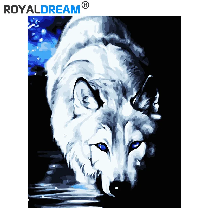 ROYALDREAM Водная собака цифровая живопись сделай сам Современная Настенная картины