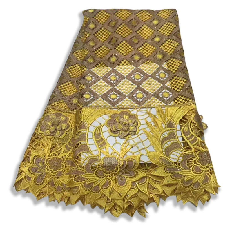 

Top Class Neat embroidery Guipure lace Very soft African cord fabric for Nigerian Ghana Dubai celebration sewing DIY Dress CJA02