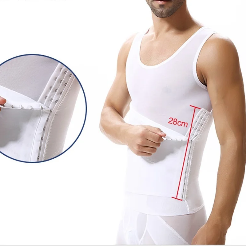 Мужские нейлоновые топы для похудения Приталенный жилет черный и белый цвета