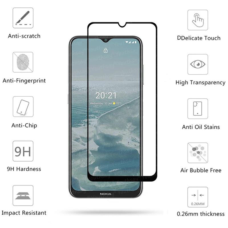 Protector de cristal templado para pantalla de Nokia G20 G10, pel&iacute;cula protectora para c&aacute;mara, cubierta completa-1