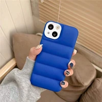 new luxury smooth padded phone case for iphone 11 13 12 pro max mini 7 8 plus x xs xr soft cover padding case the puffer case