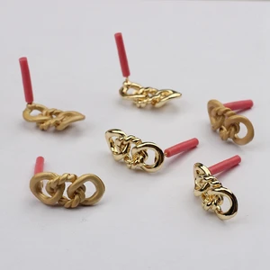 Золотые полые серьги-цепочки из цинкового сплава, базовые серьги, соединитель 19*9 мм, 6 шт.лот для сделай сам, модные аксессуары для сережек-подвесок