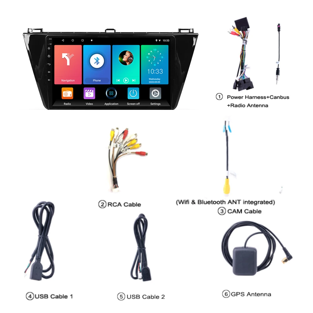 

Eastereggs 2 Din Android Car Radio For Volkswagen Tiguan 2 Mk 2017-2020 WIFI GPS Navigation FM Bluetooth Car Multimedia Player