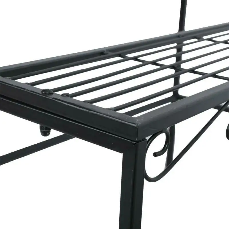 

3-Tier Black Wrought Iron Metal Plant Stand Holds Flower Pot Rack Indoor Outdoor