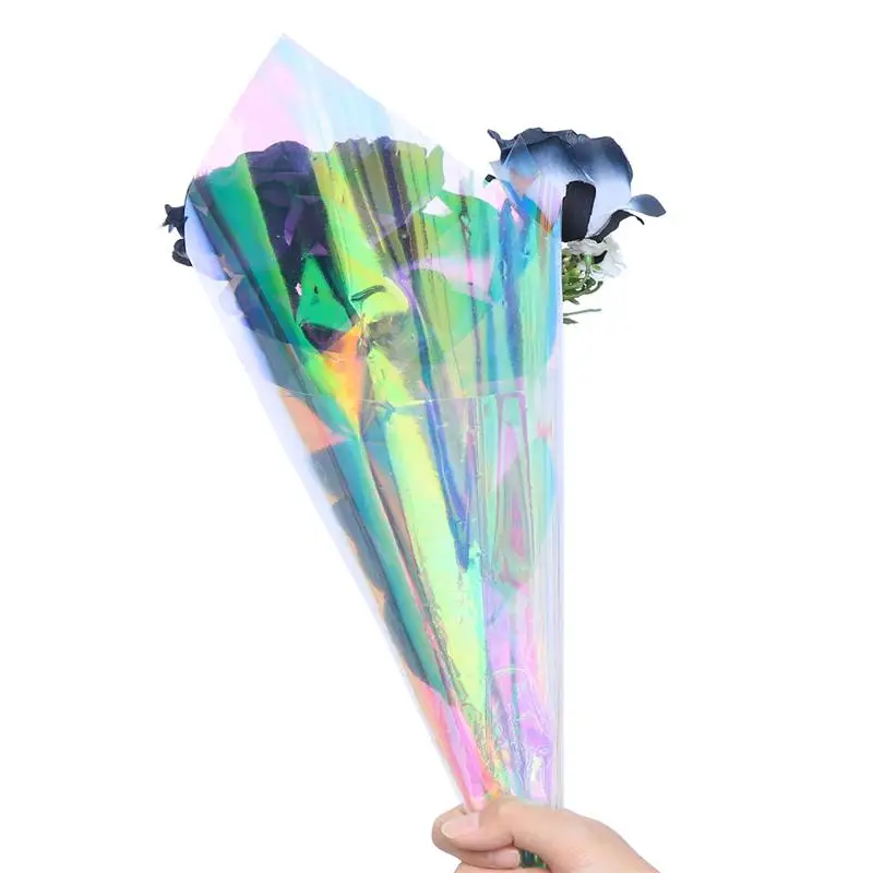 

10pcs Packaging Paper Cellophane Decorative Iridescent Film DIY Packaging Paper for Bouquet Gift Candy Box Flower