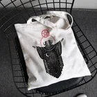 Холщовая Сумка дьявола, повседневная женская сумка большой вместимости в стиле панк, хип-хоп, Повседневная сумка для покупок в стиле хип-хоп, сумка через плечо в стиле аниме, Харадзюку с ангелом