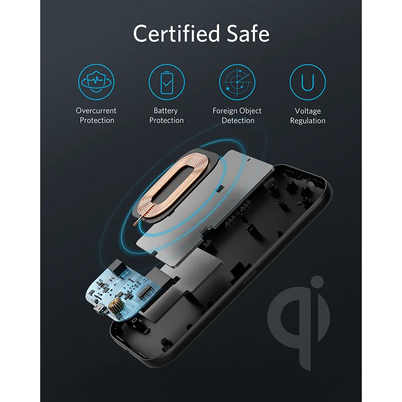 Беспроводное зарядное устройство Anker базовая панель PowerWave Qi-сертификат 7 5 Вт для