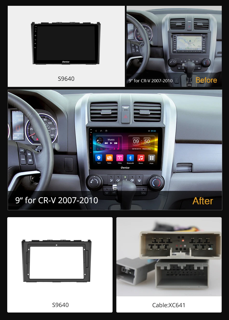 Автомобильный DVD плеер Ownice K3 K5 K6 Octa Core Andoid 9 0 для Honda CRV CR V 2006 2011 радио видео GPS 2G/32G 4G