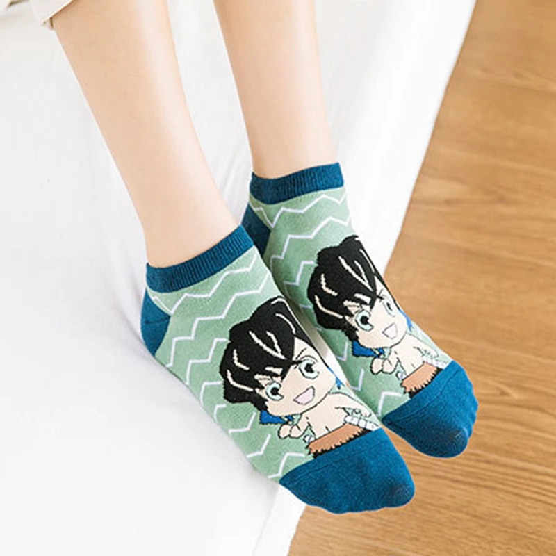 

Halloween 5 Pair/set Demon Slayer Kimetsu: No Yaiba Sock Short Cotton Socks For Adults And Children