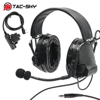 tac sky tactical comtac iii upgraded noise reduction pickup tactical headset and military intercom tactical ptt u94 ptt bk