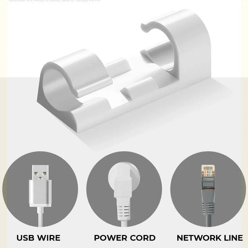 

20Pcs Self Stick Wire Organizer Line Cable Clip Desk Wire Finisher Wire Clamp Self-adhesive Cable Organizer Line Cable Clip
