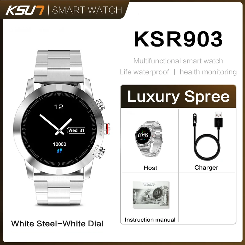 KSUN KSR903 cheep bluetooth android/ios телефоны водонепроницаемые сенсорный экран Спорт Здоровье Смарт часы - Цвет: KSR903-MS
