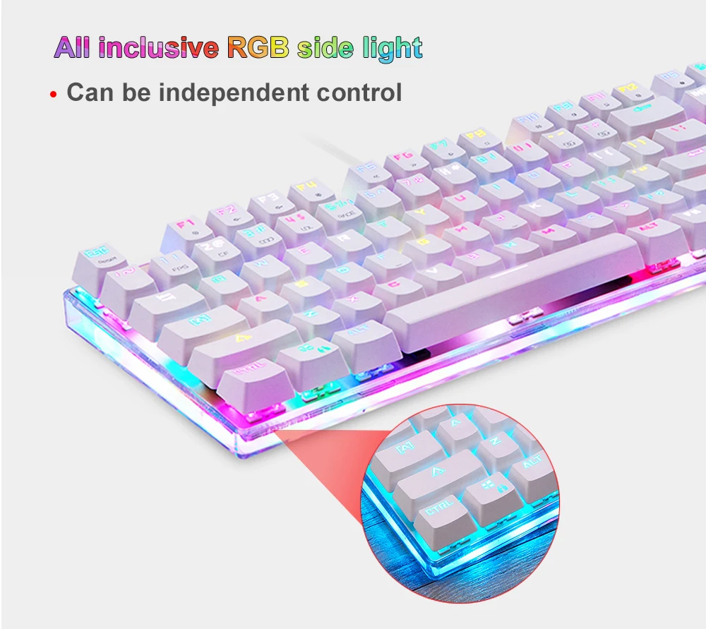 Оригинальная игровая механическая клавиатура Motospeed K87S, проводная USB 87 клавиш с RGB подсветкой, красный/синий переключатель для ПК, компьютера, геймера