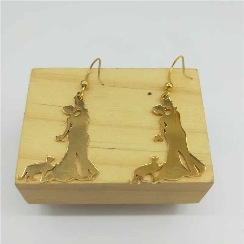 

New Family Earring Stainless Steel Lovers Couple Kiss Pendant Earring Cat Earrings Figure Jewellery