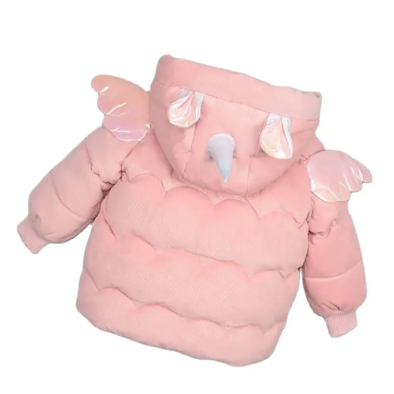 

Winter Baby Girls Jacket Toddler Cartoon Unicorn Thicken Down-Cotton Warm Coat Infant Windbreaker 1-4Y Little Kids Snowsuit