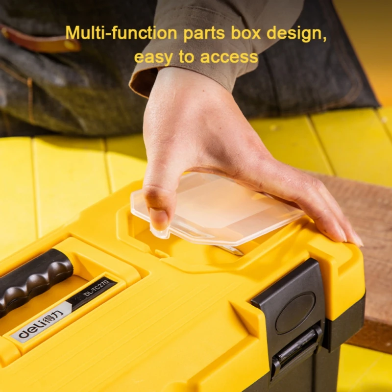 

Deli 17 Inches Tool box Household Maintenance Electrician Tool Box Multifunction Car Repair Box Tool Container Storage Case