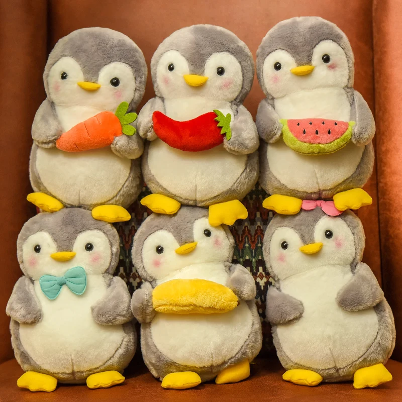 Симпатичные Hug фрукты овощи Пингвины плюшевые игрушки мягкая игрушка-пингвин