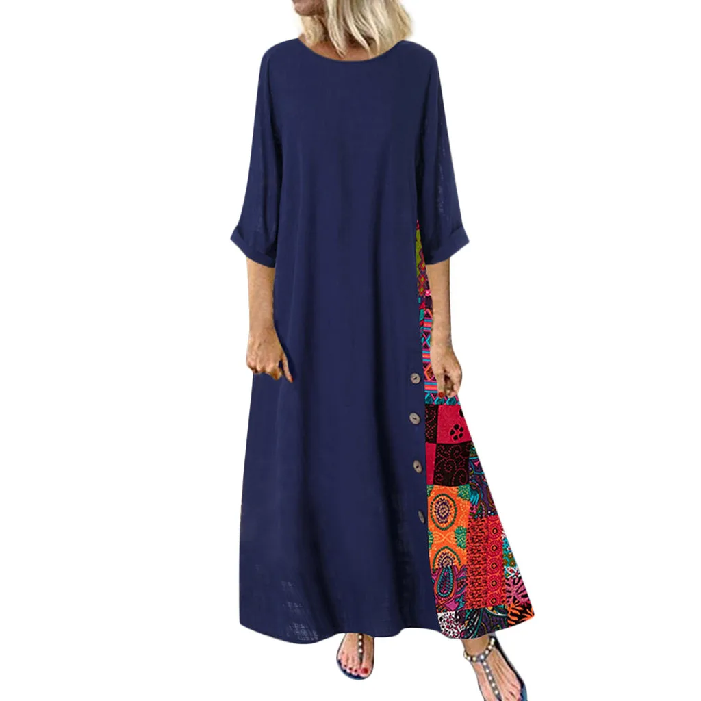 Женское платье большого размера летнее элегантное свободное женское