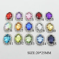 new 10pcs large 2025mm 0val shaped acrylic buttons 4 hole sewing rhinestone metal button diy handwork clothing decoration