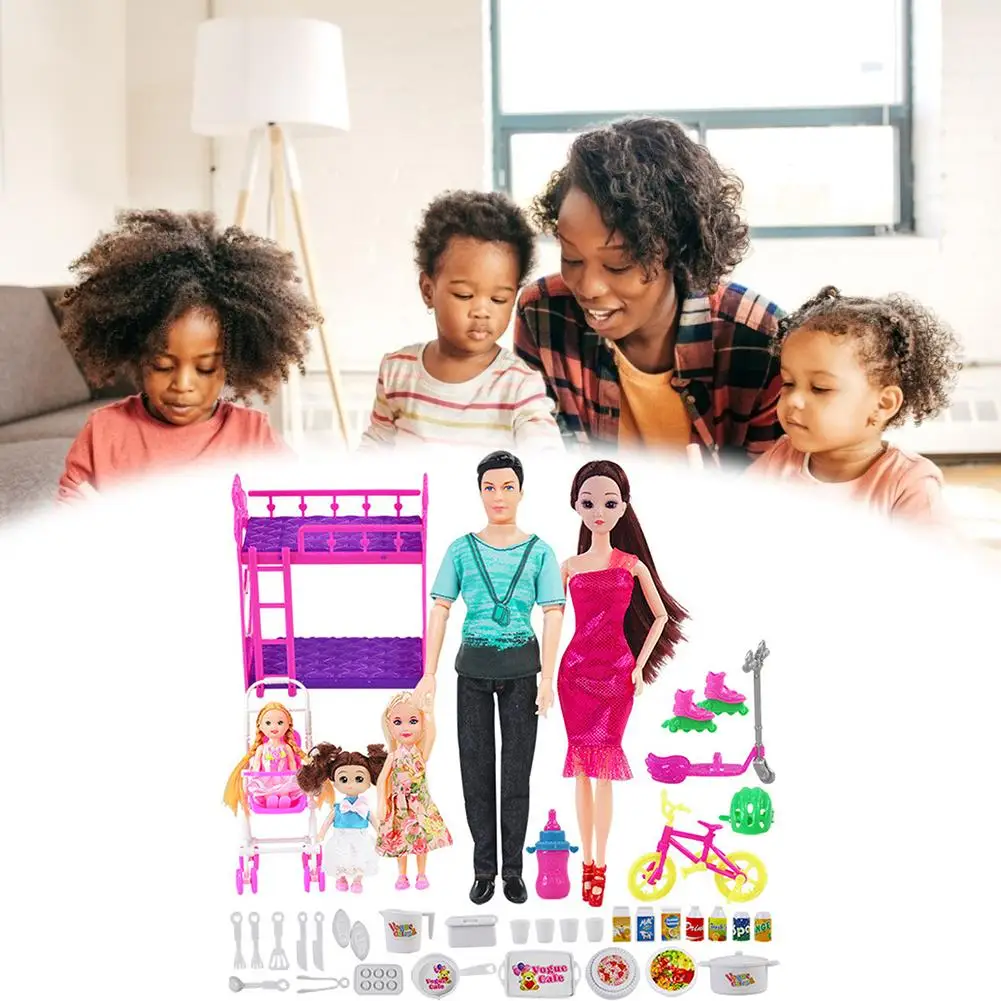 40 шт. игрушки Аксессуары для семьи куклы набор из 5 человек с папой беременных мам