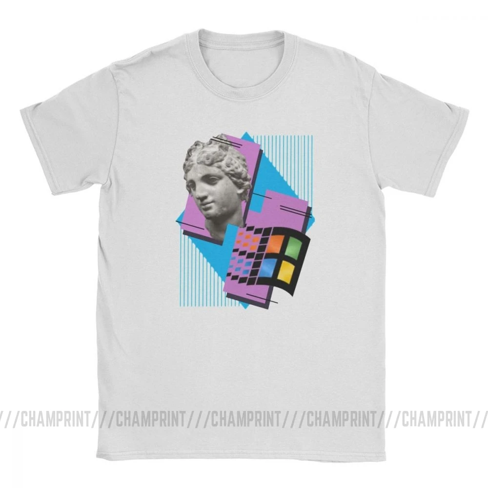 Мужская футболка Vaporwave винтажная хлопковая с коротким рукавом и римскими