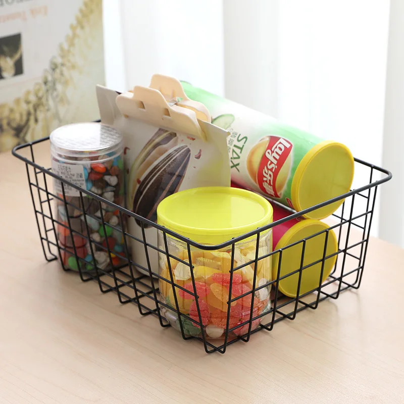 

Simple Wrought Iron Storage Basket Creative Hollow Bathroom Wash Storage Basket Multifunctional Desktop Debris Storage Basket