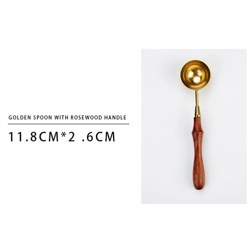 

WYSE Wax Seal Stamp Accessories Wax Sealing Melting Spoon Retro Wooden Handle Spoon For Scrapbooking Wax Spoon