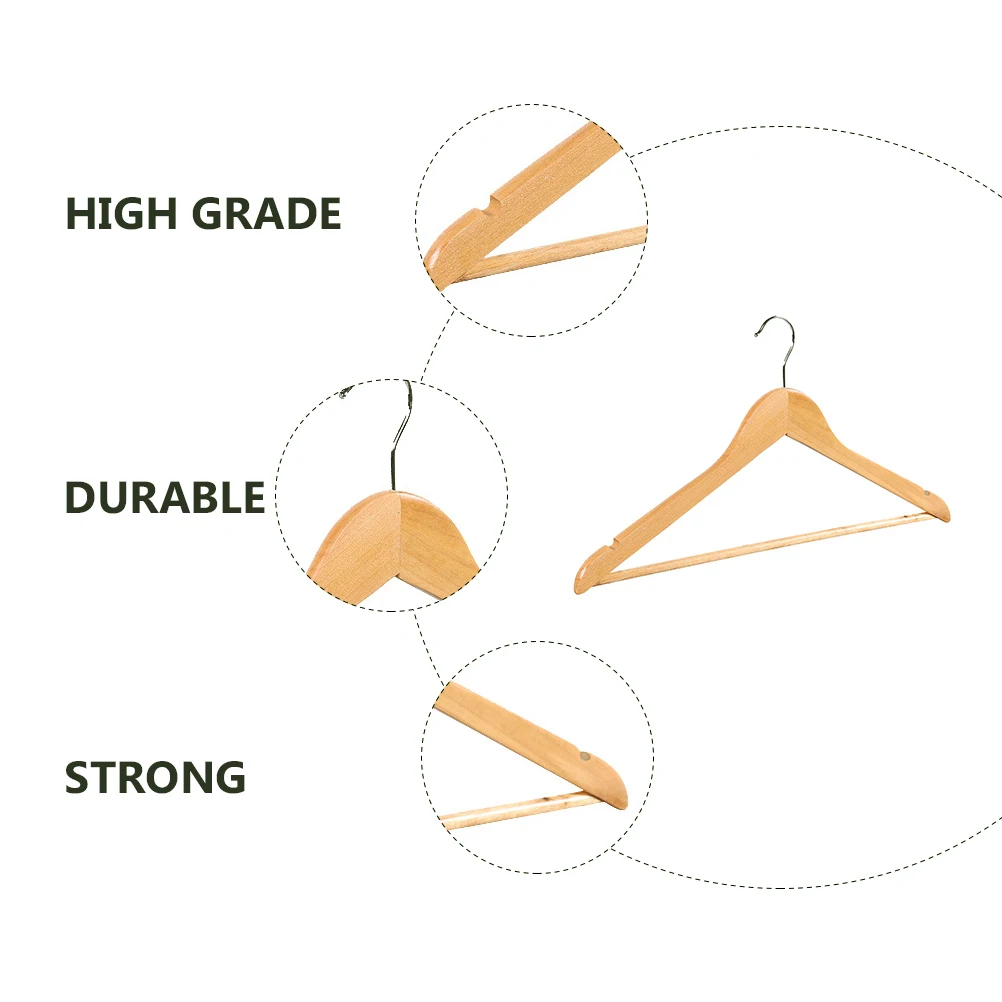 

4Pcs Vintage Solid Wood Hangers for Clothes Drying Rack Clothing Non-Slip Wooden Hangers Suit Shirt Trousers Sweaters Organizer