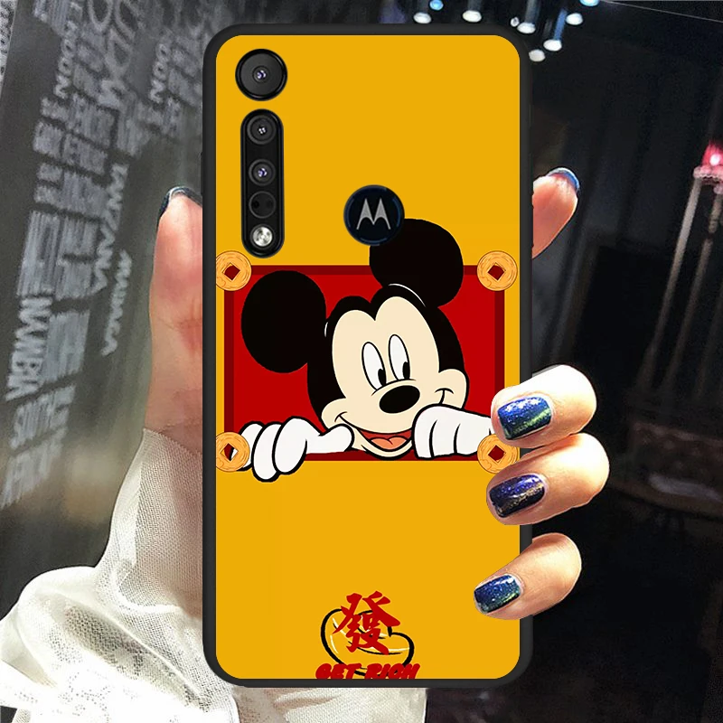 

Mickey cartoon couple for Motorola G9 G8 G E7 E6 One Play Marco Hyper Fusion Stylus Power Edge Plus Black Phone Case